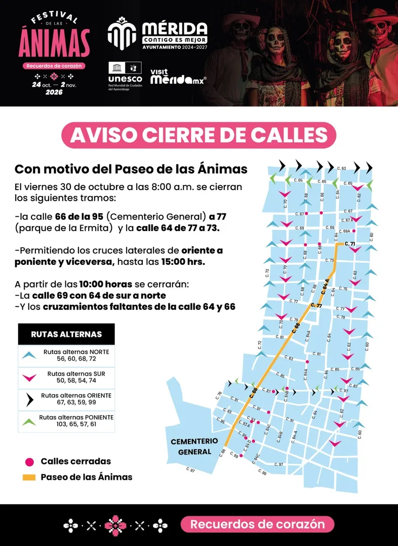CAMBIO EN VIALIDADES POR FESTIVAL DE LAS ÁNIMAS